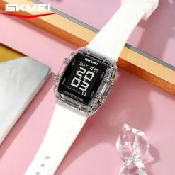 SKMEI 2409 Waterproof Electronic Watch Luxury Outdoor Countdown Stopwatch Digital Wristwatch For Man Women Calendar Led Light Silicone Watch