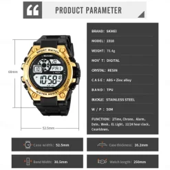 SKMEI Army Watch Mens Sports Digital Watches Fashion Luminous Waterproof Clock Military Electronic Wristwatches