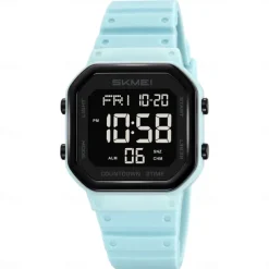 SKMEI Ins Wind Square Multi functional Waterproof Electronic Watch for Male and Female Students