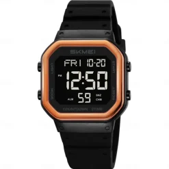 SKMEI Ins Wind Square Multi functional Waterproof Electronic Watch for Male and Female Students