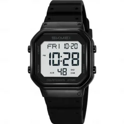 SKMEI Ins Wind Square Multi functional Waterproof Electronic Watch for Male and Female Students