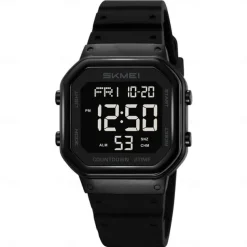 SKMEI Ins Wind Square Multi functional Waterproof Electronic Watch for Male and Female Students