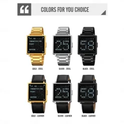 SKMEI Men Digital Watch Fashion Casual Wristwatch Calendar Waterproof Decoration Steel Leather Watch