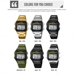 SKMEI Men Digital Watch Fashion Casual Business Wristwatch Luminous Stopwatch Alarm Clock Countdown Steel TPU Watch