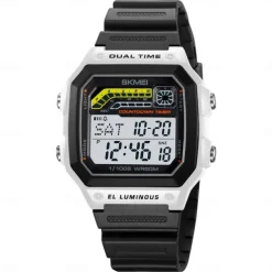 SKMEI Men Digital Watch Fashion Casual Business Wristwatch Luminous Stopwatch Alarm Clock Countdown Steel TPU Watch