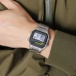 SKMEI Men Digital Watch Fashion Casual Business Wristwatch Luminous Stopwatch Alarm Clock Countdown Steel TPU Watch