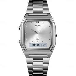 SKMEI Men Digital Watch Fashion Casual Wristwatch Stopwatch Calendar Date Week Waterproof Steel Watch