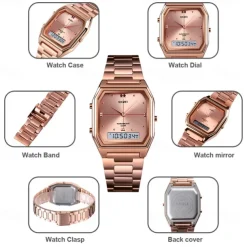 SKMEI Men Digital Watch Fashion Casual Wristwatch Stopwatch Calendar Date Week Waterproof Steel Watch