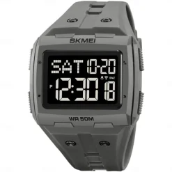 SKMEI Men Digital Watch Outdoor Sports Fashion Wristwatch Luminous Stopwatch Alarm Clock Countdown TPU Watch