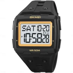 SKMEI Men Digital Watch Outdoor Sports Fashion Wristwatch Luminous Stopwatch Alarm Clock Countdown TPU Watch