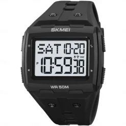 SKMEI Men Digital Watch Outdoor Sports Fashion Wristwatch Luminous Stopwatch Alarm Clock Countdown TPU Watch