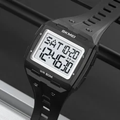 SKMEI Men Digital Watch Outdoor Sports Fashion Wristwatch Luminous Stopwatch Alarm Clock Countdown TPU Watch