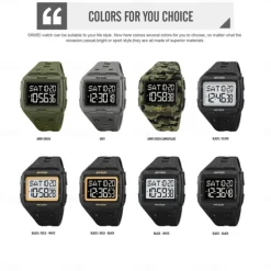 SKMEI Men Digital Watch Outdoor Sports Fashion Wristwatch Luminous Stopwatch Alarm Clock Countdown TPU Watch