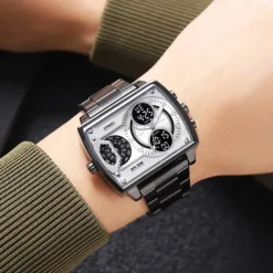 SKMEI Men Digital Watch Outdoor Sports Fashion Wristwatch Luminous Stopwatch Alarm Clock Countdown Steel Leather Watch