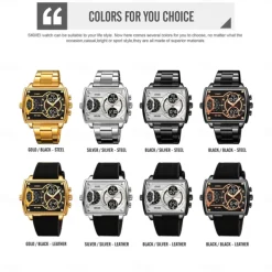 SKMEI Men Digital Watch Outdoor Sports Fashion Wristwatch Luminous Stopwatch Alarm Clock Countdown Steel Leather Watch