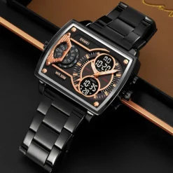 SKMEI Men Digital Watch Outdoor Sports Fashion Wristwatch Luminous Stopwatch Alarm Clock Countdown Steel Leather Watch