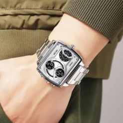 SKMEI Men Digital Watch Outdoor Sports Fashion Wristwatch Luminous Stopwatch Alarm Clock Countdown Steel Leather Watch