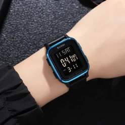 SKMEI Men Digital Watch Outdoor Sports Fashion Wristwatch Luminous Stopwatch Alarm Clock Countdown TPU Watch