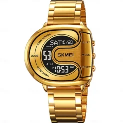 SKMEI Men Digital Watch Outdoor Fashion Casual Wristwatch Luminous Stopwatch Alarm Clock Countdown Steel Watch