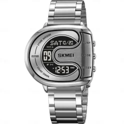 SKMEI Men Digital Watch Outdoor Fashion Casual Wristwatch Luminous Stopwatch Alarm Clock Countdown Steel Watch