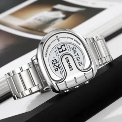 SKMEI Men Digital Watch Outdoor Fashion Casual Wristwatch Luminous Stopwatch Alarm Clock Countdown Steel Watch