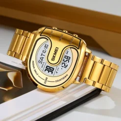 SKMEI Men Digital Watch Outdoor Fashion Casual Wristwatch Luminous Stopwatch Alarm Clock Countdown Steel Watch