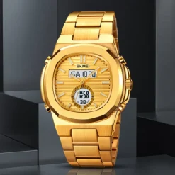 SKMEI Men Digital Watch Outdoor Sports Fashion Casual Luminous Stopwatch Alarm Clock Countdown Steel Watch