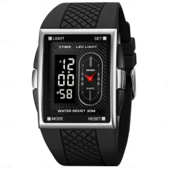 SKMEI Men Digital Watch Sports Fashion Casual Wristwatch Luminous Stopwatch Alarm Clock Date Week TPU Watch