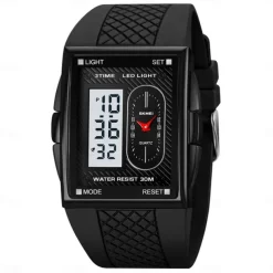 SKMEI Men Digital Watch Sports Fashion Casual Wristwatch Luminous Stopwatch Alarm Clock Date Week TPU Watch