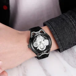 SKMEI Men Quartz Watch Outdoor Sports Fashion Wristwatch Luminous Calendar Waterproof Decoration Silicone Gel Watch