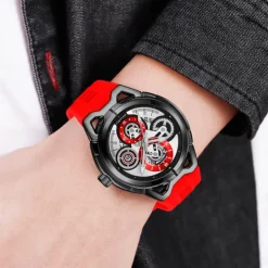 SKMEI Men Quartz Watch Outdoor Sports Fashion Wristwatch Luminous Calendar Waterproof Decoration Silicone Gel Watch