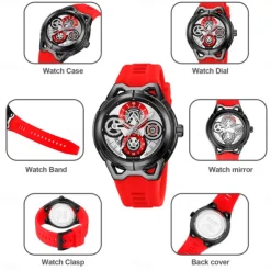 SKMEI Men Quartz Watch Outdoor Sports Fashion Wristwatch Luminous Calendar Waterproof Decoration Silicone Gel Watch