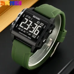 SKMEI Youth Cool Digital Sport Watches For Men Women Students 5Bar Waterproof Stopwatch Countdown Wristwatch