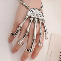 Skull Halloween Halloween Props Hand Bracelet with Ring Halloween Adults' Men's Women's Halloween Carnival Mardi Gras Easy Halloween Costumes Dress Up