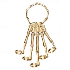 Skull Halloween Halloween Props Hand Bracelet with Ring Halloween Adults' Men's Women's Halloween Carnival Mardi Gras Easy Halloween Costumes Dress Up