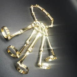 Skull Halloween Halloween Props Hand Bracelet with Ring Halloween Adults' Men's Women's Halloween Carnival Mardi Gras Easy Halloween Costumes Dress Up