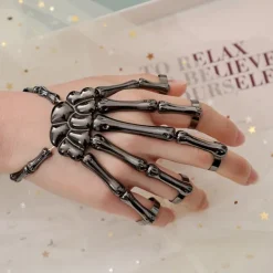 Skull Halloween Halloween Props Hand Bracelet with Ring Halloween Adults' Men's Women's Halloween Carnival Mardi Gras Easy Halloween Costumes Dress Up