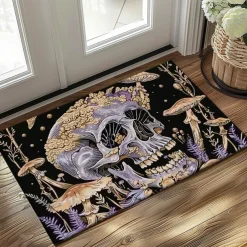 Skull Mushroom Doormat Floor Mats Washable Rugs Kitchen Mat Non-Slip Oil Proof Rug Indoor Outdoor Mat Bedroom Decor Bathroom Mat Entrance Rug