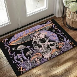 Skull Mushroom Doormat Floor Mats Washable Rugs Kitchen Mat Non-Slip Oil Proof Rug Indoor Outdoor Mat Bedroom Decor Bathroom Mat Entrance Rug