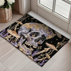 Skull Mushroom Doormat Floor Mats Washable Rugs Kitchen Mat Non-Slip Oil Proof Rug Indoor Outdoor Mat Bedroom Decor Bathroom Mat Entrance Rug