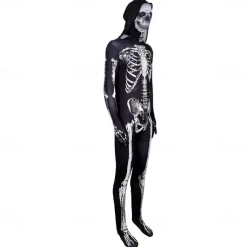 Skull Skeleton Halloween Zentai Suits Bodysuits Carnival Costume Full Body Suit Scary Costume Kid's Adults' Men's Women's Boys' Carnival Masquerade Performance Party Easy Halloween Costumes Dress Up