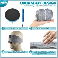 Sleep Headphones Bluetooth 5.2 Breathable Soft Eye Mask 24 White Noise Music Sleeping Headphones Sleep Mask Earbuds for Side Sleepers Workout Running Insomnia Travel Yoga