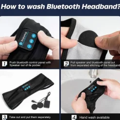 Sleep Headphones Bluetooth Headband Wireless Music Eye Mask Thin Stereo Speakers Mic Handsfree Music Earbuds for Side Sleepers Running Insomnia Travel Yoga Sleeping Band