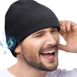 Sleep Headphones Bluetooth Beanie Stereo Knit Music Hat with Bluetooth 5.0 Wireless Hats Headphone Upgraded Men Women Knit Bluetooth Beanie Suitable for Outdoor Sports Gift