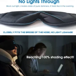 Sleep Headphones 3D Sleep Mask Bluetooth Wireless Music Eye Mask Sleeping Headphones for Side Sleepers Sleep Mask with Bluetooth Headphones Ultra-Thin Stereo Speakers Gift for Men Women