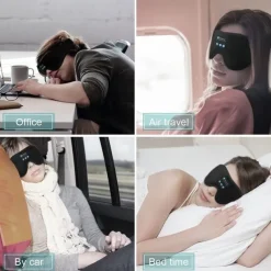 Sleep Headphones 3D Sleep Mask Bluetooth Wireless Music Eye Mask Sleeping Headphones for Side Sleepers Sleep Mask with Bluetooth Headphones Ultra-Thin Stereo Speakers Gift for Men Women