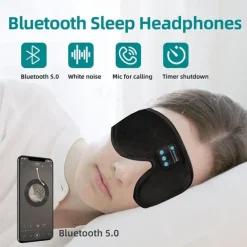 Sleep Headphones 3D Sleep Mask Bluetooth Wireless Music Eye Mask Sleeping Headphones for Side Sleepers Sleep Mask with Bluetooth Headphones Ultra-Thin Stereo Speakers Gift for Men Women