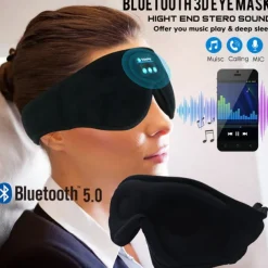 Sleep Headphones 3D Sleep Mask Bluetooth Wireless Music Eye Mask Sleeping Headphones for Side Sleepers Sleep Mask with Bluetooth Headphones Ultra-Thin Stereo Speakers Gift for Men Women