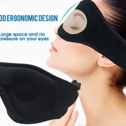 Sleep Headphones 3D Sleep Mask Bluetooth Wireless Music Eye Mask Sleeping Headphones for Side Sleepers Sleep Mask with Bluetooth Headphones Ultra-Thin Stereo Speakers Gift for Men Women