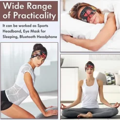 Sleep Mask Bluetooth 5.2 Sleep Headphones Floral Sleeping Headphones Sports Run Music Headband for Side Sleeper Best Gift Travel
